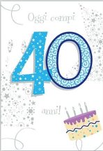 Biglietto Auguri 40° Compleanno Blu - Coseidea