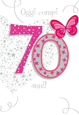 Biglietto Auguri 70° Compleanno Rosa - Coseidea